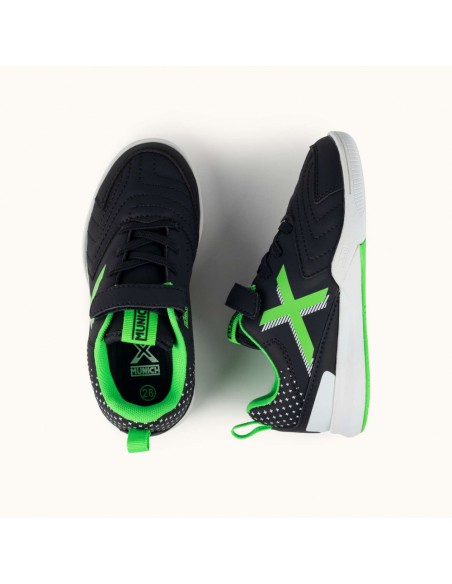 Zapatillas Negras Munich RONDITO KID ELASTIC LACE niño Futbol Sala 4067020