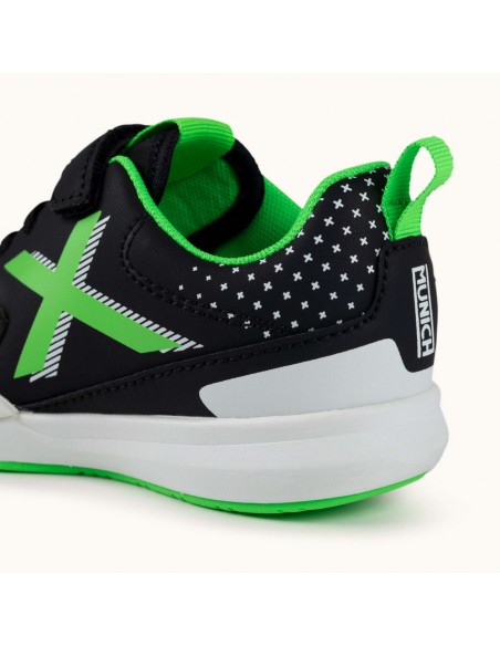 Zapatillas Negras Munich RONDITO KID ELASTIC LACE niño Futbol Sala 4067020
