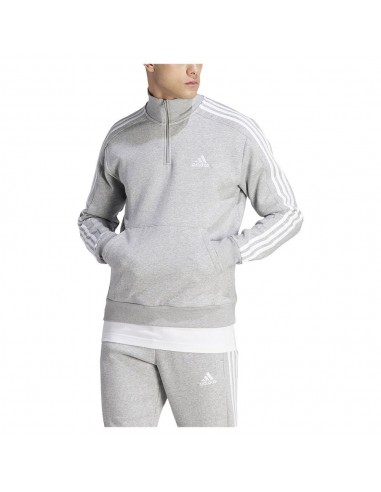 Sudadera ADIDAS-M 3S FL 1/4 Z-IJ8905-GRIS-HOMBRE