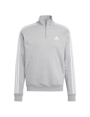 Sudadera ADIDAS-M 3S FL 1/4 Z-IJ8905-GRIS-HOMBRE