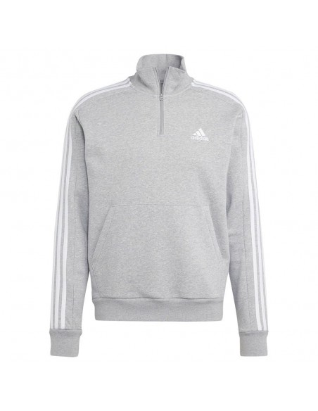Sudadera ADIDAS-M 3S FL 1/4 Z-IJ8905-GRIS-HOMBRE