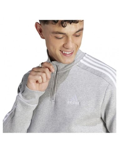 Sudadera ADIDAS-M 3S FL 1/4 Z-IJ8905-GRIS-HOMBRE