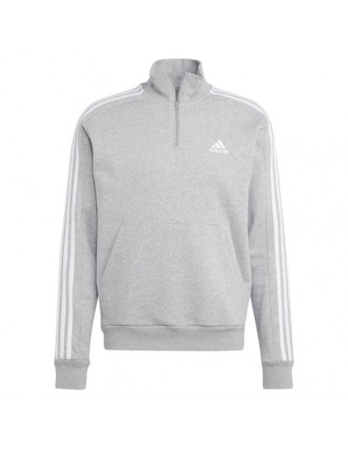 Sudadera ADIDAS-M 3S FL 1/4 Z-IJ8905-GRIS-HOMBRE
