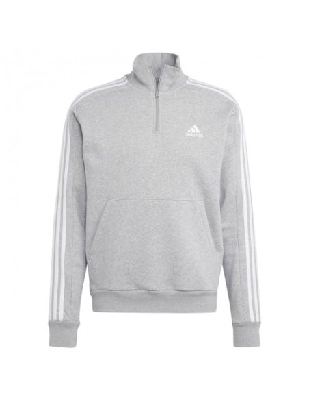 Sudadera ADIDAS-M 3S FL 1/4 Z-IJ8905-GRIS-HOMBRE