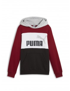 Sudadera PUMA ESS BLOCK Hoodie FL, Intense Red