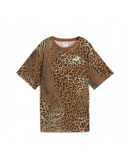 Camiseta manga corta Puma-ESS GRAPHIC ANIMAL Relaxed AOP Tee-688533-63-BEIGE MUJER