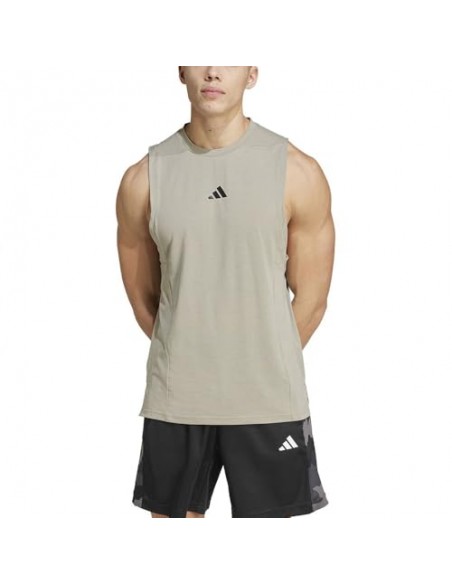 Camiseta de tiras Adidas-D4T TANK-IX9160 GRIS PLATA-HOMBRE