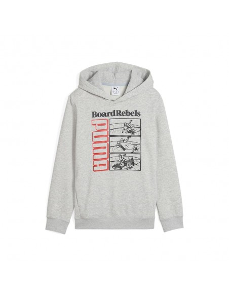 Sudadera Puma-MID90S Hoodie TR B-685148-04-GRIS CLARO UNISEX JUNIOR