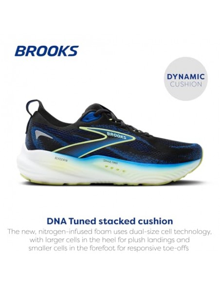 ZAPATILLA BROOKS GLYCERIN 22 1104451D002 BLACK/COBALT/NEON YELLOW MEN