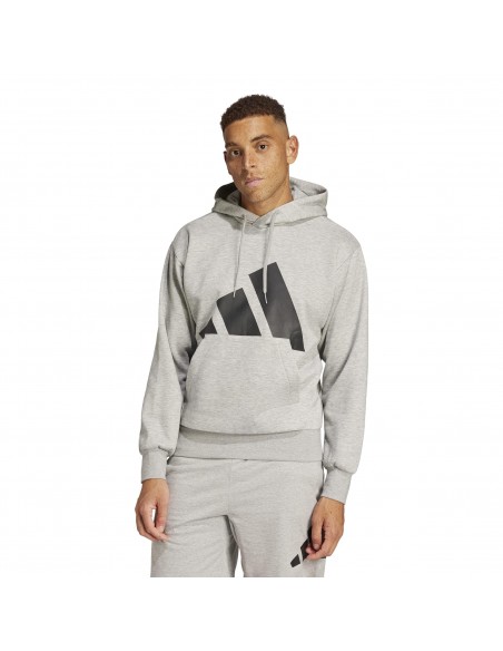 Sudadera Adidas-M BL FL HD-IN6160 GRIS-HOMBRE
