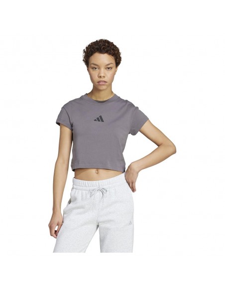 Camiseta manga corta Adidas-W FI SL BB TEE-JE4004  VERDE -MUJER