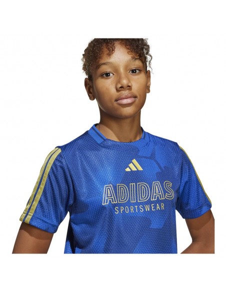 Camiseta manga corta Adidas-J HOT COF TEE-JD0499  AZUL -UNISEX JUNIOR