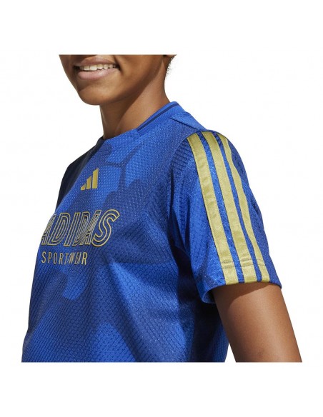Camiseta manga corta Adidas-J HOT COF TEE-JD0499  AZUL -UNISEX JUNIOR