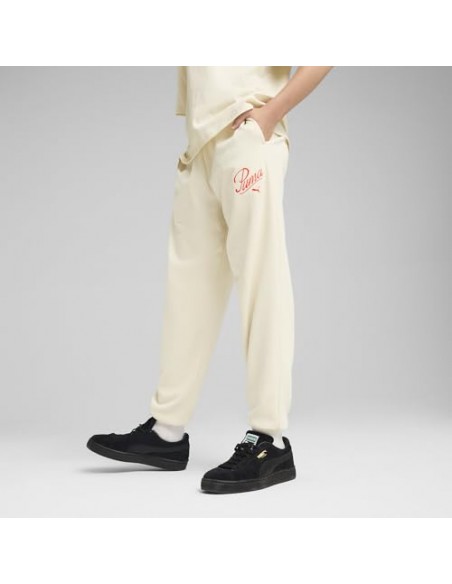 Pantalon Chandal Puma-ESS SCRIPT Sweatpants TR G-685807-87-BLANCO NIÑA