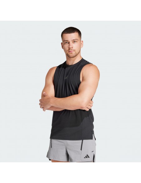 Camiseta de tiras Adidas-D4T TANK-IK9726 NEGRO-HOMBRE