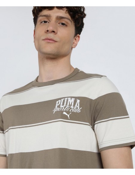 Camiseta manga corta Puma-PUMA CLASS Stripe AOP Tee-684657-93-MARRON UNISEX