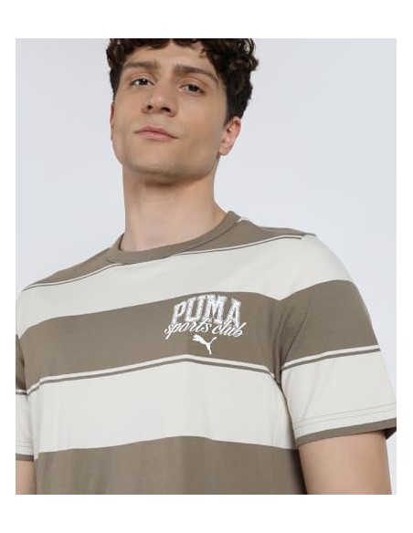Camiseta manga corta Puma-PUMA CLASS Stripe AOP Tee-684657-93-MARRON UNISEX