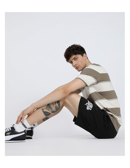 Camiseta manga corta Puma-PUMA CLASS Stripe AOP Tee-684657-93-MARRON UNISEX