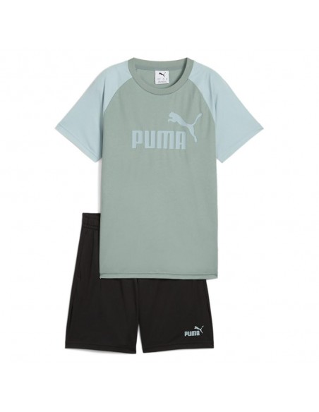 Chandal Puma-ESS No.1 Logo Poly Tee and Shorts Set B-686299-30-VERDE UNISEX JUNIOR
