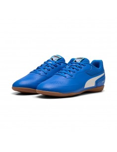 ZAPATILLAS DE FÚTBOL SALA PUMA TRUCO III JR AZUL-BLANCO