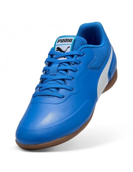 ZAPATILLAS DE FÚTBOL SALA PUMA TRUCO III JR AZUL-BLANCO