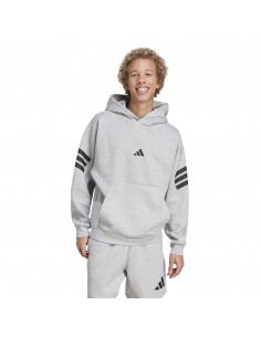 Sudadera Adidas-M FI 3S HD-JD4847 GRIS-HOMBRE 2