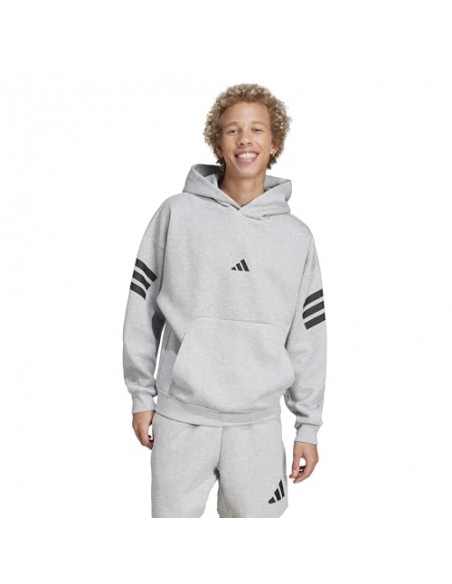 Sudadera Adidas-M FI 3S HD-JD4847 GRIS-HOMBRE