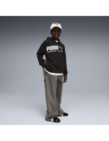 SUDADERA CAPUCHA NEGRA LOGO PUMA NIÑO