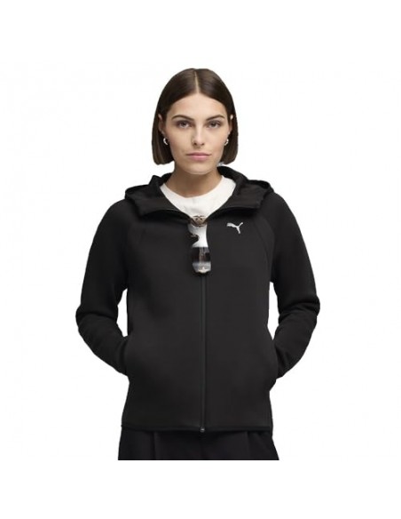 CHAQUETA CREMALLERA CHANDAL MUJER NEGRA PUMA