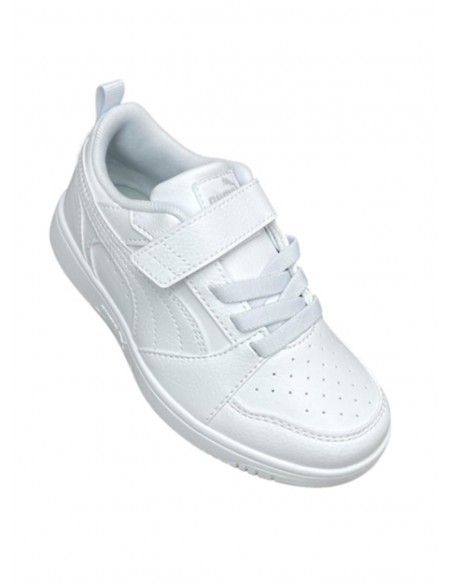 Bota Puma-Puma Rebound V6 Lo AC+ PS-397419-03-BLANCO-GRISES UNISEX JUNIOR