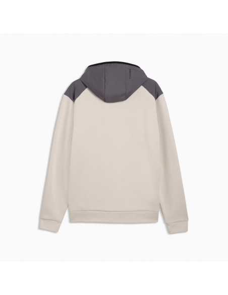 Sudadera Beige Puma PUMATECH Material Mix Full-Zip Hoodie DK