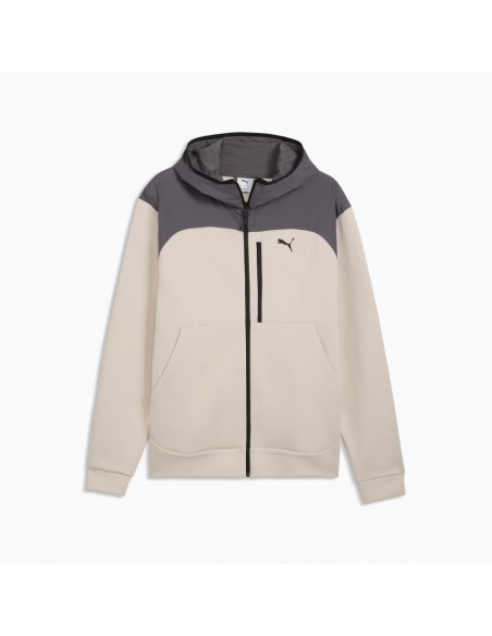 Sudadera Beige Puma PUMATECH Material Mix Full-Zip Hoodie DK