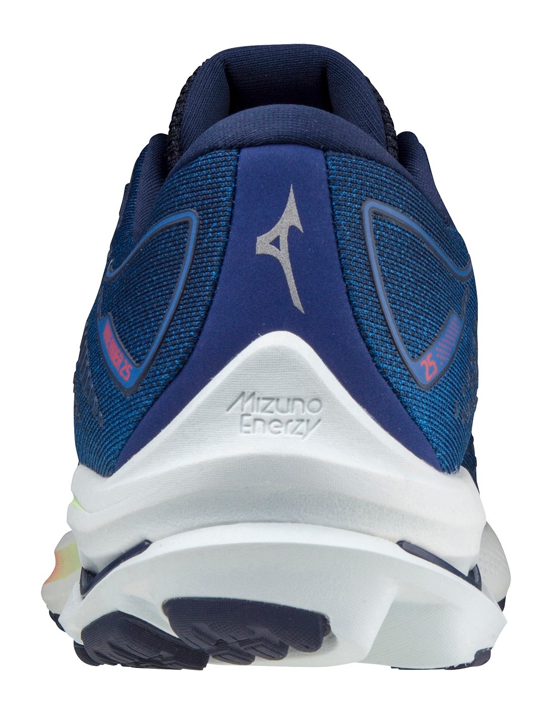 Mizuno WAVE RIDER 25 - Zapatillas de running neutras - smoke blue/white/neo  lime/azul 