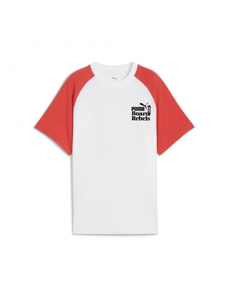 Camiseta manga corta Puma-MID90S Graphic Tee II B-685145-52-BLANCO-ROJO UNISEX JUNIOR