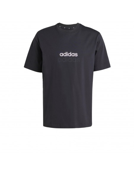 Camiseta manga corta Adidas-M LIN SJ T-JE8993 NEGRO-HOMBRE