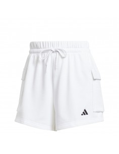 Pantalón corto Adidas-W SL FT SHO-JD9945 BLANCO-MUJER
