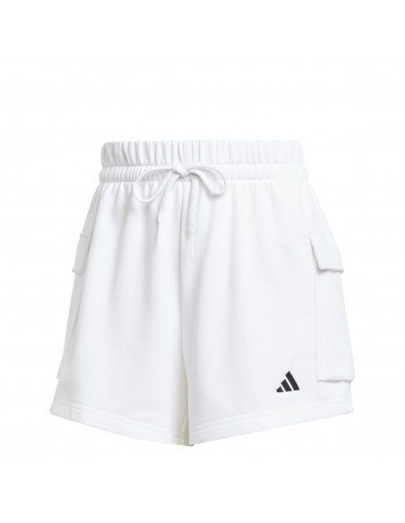 Pantalón corto Adidas-W SL FT SHO-JD9945 BLANCO-MUJER