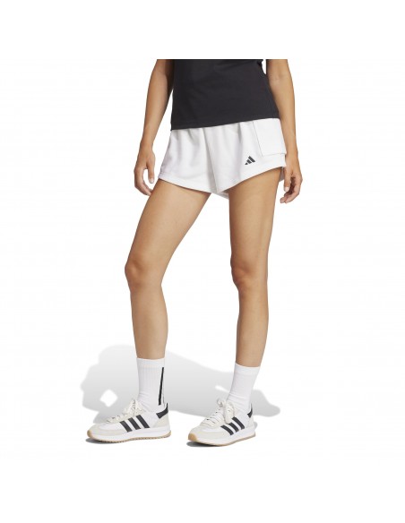 Pantalón corto Adidas-W SL FT SHO-JD9945 BLANCO-MUJER