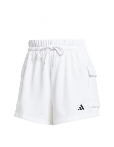 Pantalón corto Adidas-W SL FT SHO-JD9945 BLANCO-MUJER