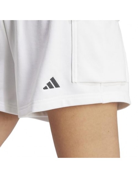 Pantalón corto Adidas-W SL FT SHO-JD9945 BLANCO-MUJER