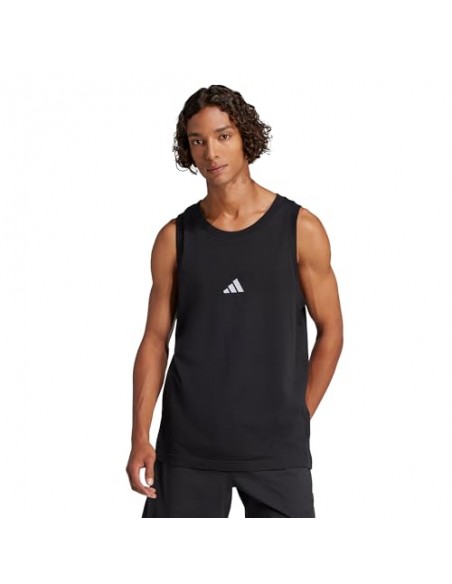 Top Adidas-M SL TANK-JE8986 NEGRO-HOMBRE