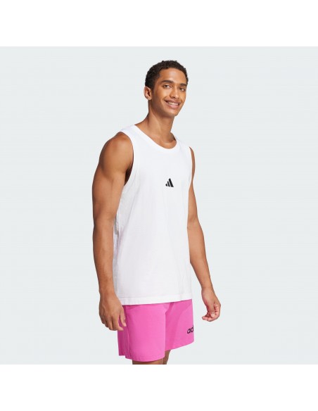 Top Adidas-M SL TANK-JE8984 BLANCO-HOMBRE