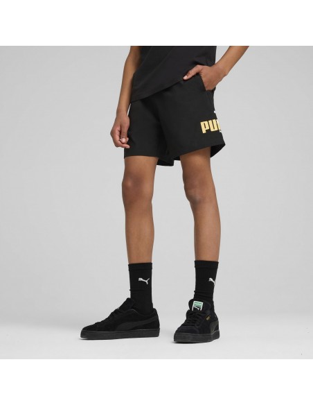 Shorts Puma-ESS LOGO LAB Summer Woven Shorts B-685796-01-NEGRO UNISEX JUNIOR