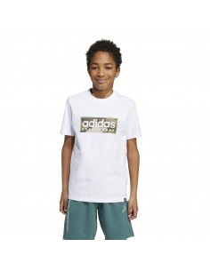 Camiseta manga corta Adidas-B CAMO LIN-JX6871 BLANCO-NIÑO 2