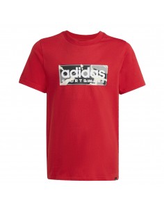 Camiseta manga corta Adidas-B CAMO LIN-JX6868 ROJO-NIÑO