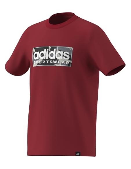 Camiseta manga corta Adidas-B CAMO LIN-JX6868 ROJO-NIÑO