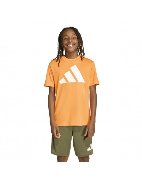 CAMISETA TÉCNICA NARANJA NIÑO MANGA CORTA ADIDAS