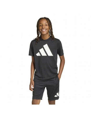 CAMISETA TÉCNICA MANGA CORTA NEGRA NIÑO ADIDAS
