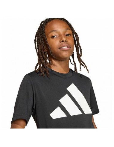 CAMISETA TÉCNICA MANGA CORTA NEGRA NIÑO ADIDAS