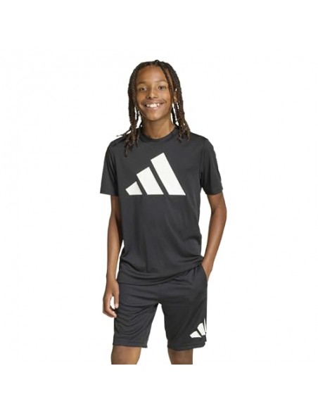 CAMISETA TÉCNICA MANGA CORTA NEGRA NIÑO ADIDAS